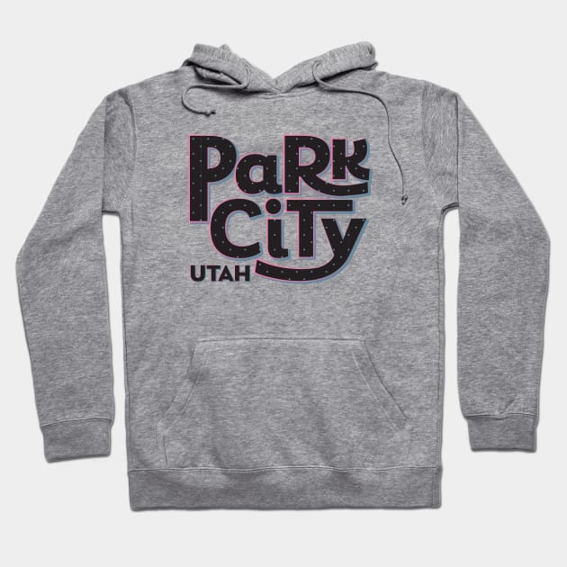 Park City Utah Sparkle Black Polka Dot and Pink Hoodie by MountainFlower